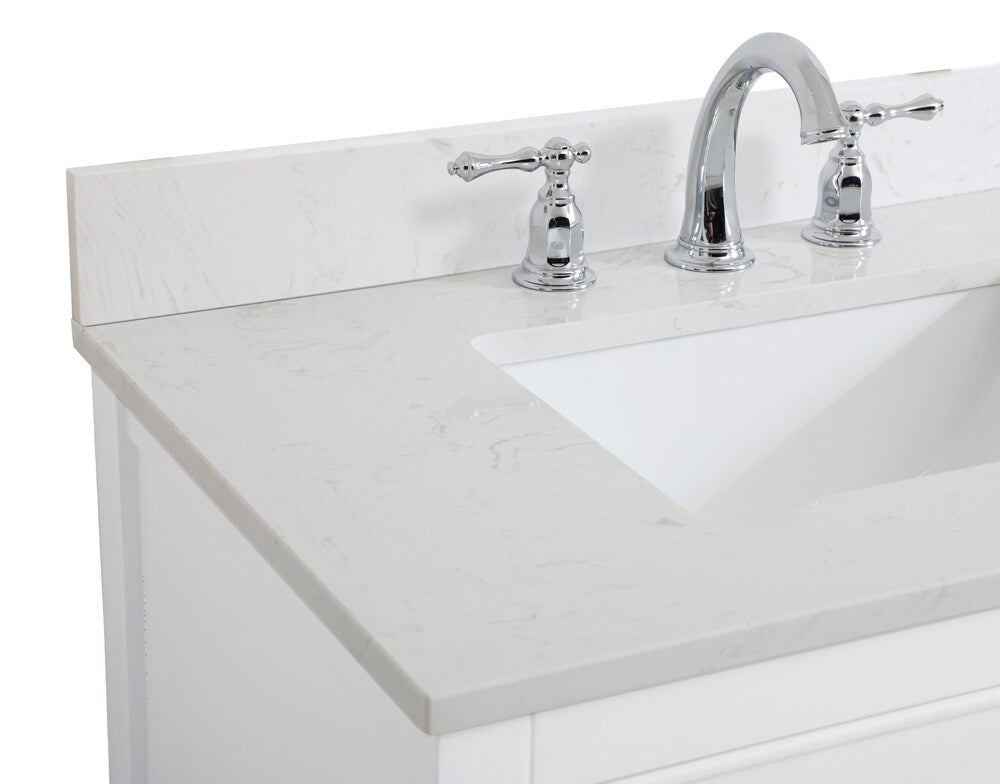 Elegant Furniture & Lighting - Sinclaire 30 inch Single Bathroom Vanity in White with Backsplash - VF19030WH-BS veiw 4