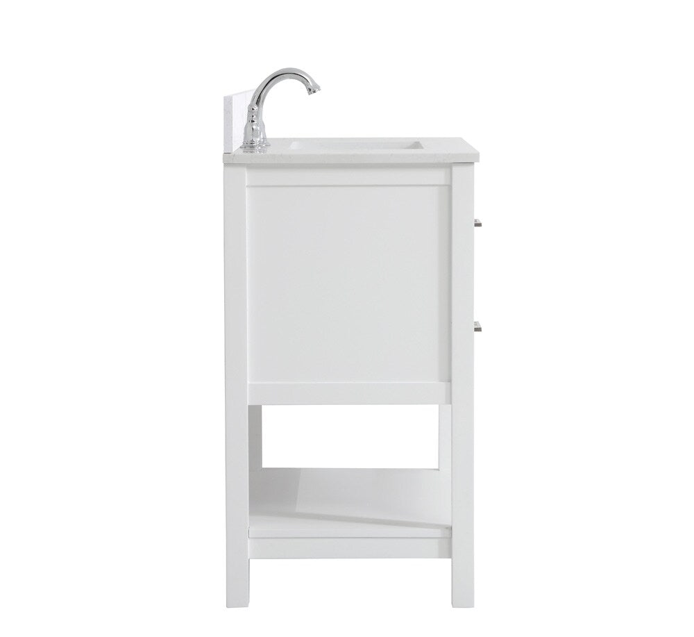 Elegant Furniture & Lighting - Sinclaire 30 inch Single Bathroom Vanity in White with Backsplash - VF19030WH-BS veiw 7