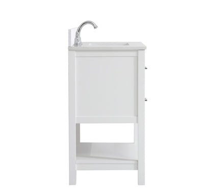 Elegant Furniture & Lighting - Sinclaire 30 inch Single Bathroom Vanity in White with Backsplash - VF19030WH-BS veiw 7