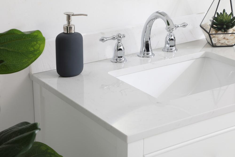 Elegant Furniture & Lighting - Sinclaire 30 inch Single Bathroom Vanity in White with Backsplash - VF19030WH-BS veiw 10