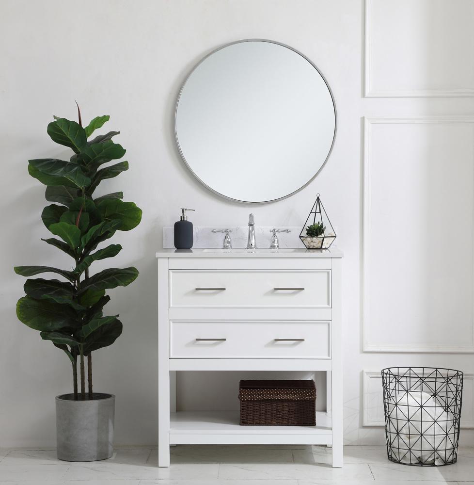Elegant Furniture & Lighting - Sinclaire 30 inch Single Bathroom Vanity in White with Backsplash - VF19030WH-BS veiw 12