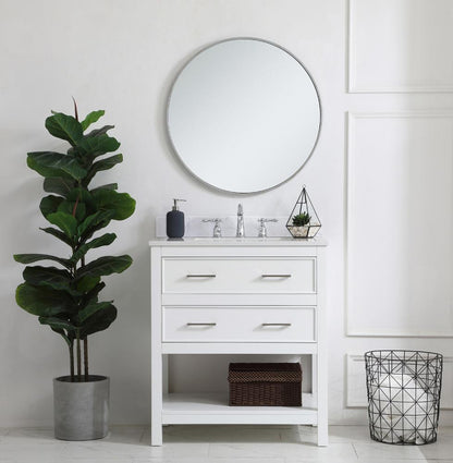 Elegant Furniture & Lighting - Sinclaire 30 inch Single Bathroom Vanity in White with Backsplash - VF19030WH-BS veiw 12