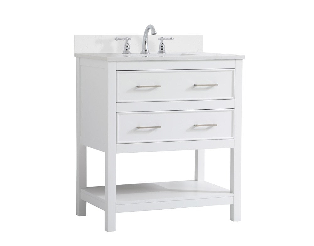 Elegant Furniture & Lighting - Sinclaire 30 inch Single Bathroom Vanity in White with Backsplash - VF19030WH-BS veiw 13