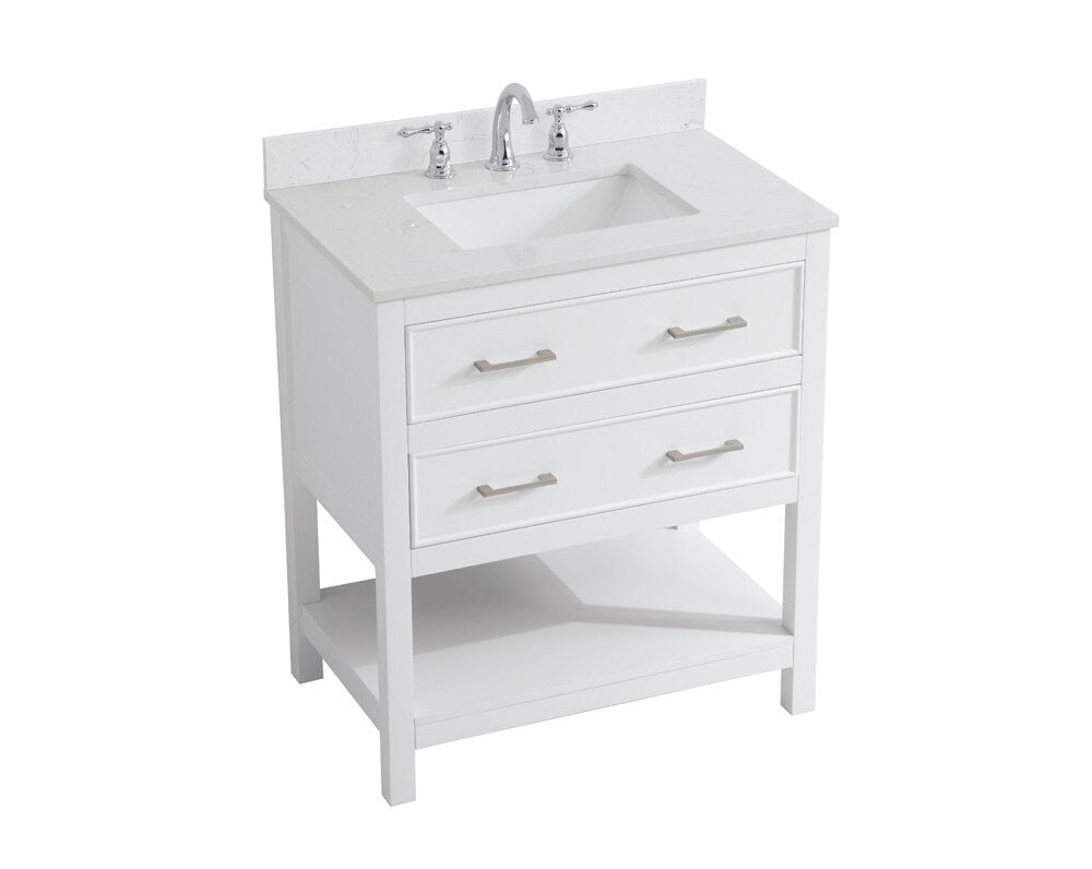 Elegant Furniture & Lighting - Sinclaire 30 inch Single Bathroom Vanity in White with Backsplash - VF19030WH-BS veiw 14