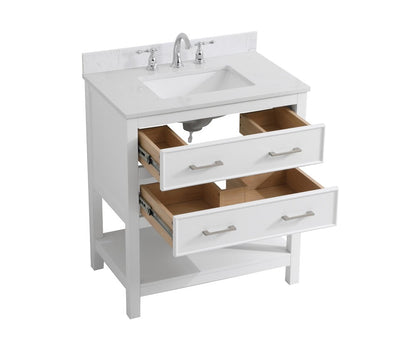 Elegant Furniture & Lighting - Sinclaire 30 inch Single Bathroom Vanity in White with Backsplash - VF19030WH-BS veiw 15