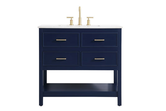 Elegant Furniture & Lighting - Sinclaire 36 inch Single bathroom vanity in blue - VF19036BL veiw 1