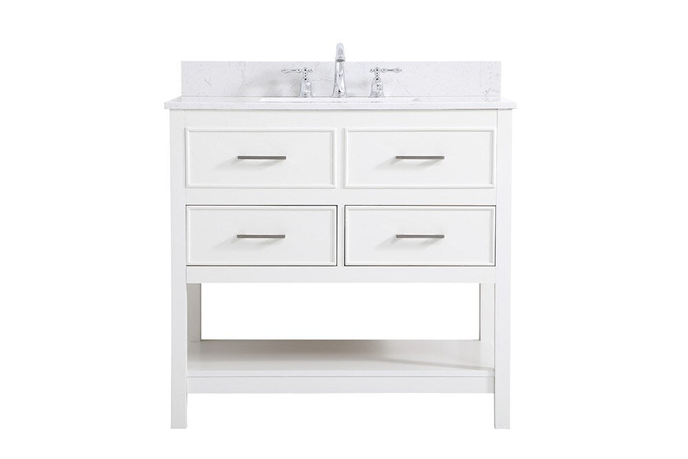 Elegant Furniture & Lighting - Sinclaire 36 inch Single bathroom vanity in white with backsplash - VF19036WH-BS veiw 1