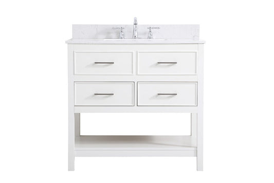 Elegant Furniture & Lighting - Sinclaire 36 inch Single bathroom vanity in white with backsplash - VF19036WH-BS veiw 1