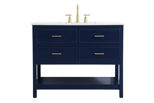Elegant Furniture & Lighting - Sinclaire 42 inch Single bathroom vanity in blue - VF19042BL veiw 1