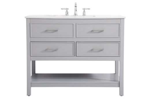 Elegant Furniture & Lighting - Sinclaire 42 inch Single bathroom vanity in gray - VF19042GR veiw 1
