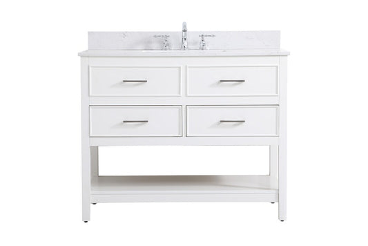 Elegant Furniture & Lighting - Sinclaire 42 inch Single bathroom vanity in white with backsplash - VF19042WH-BS veiw 1