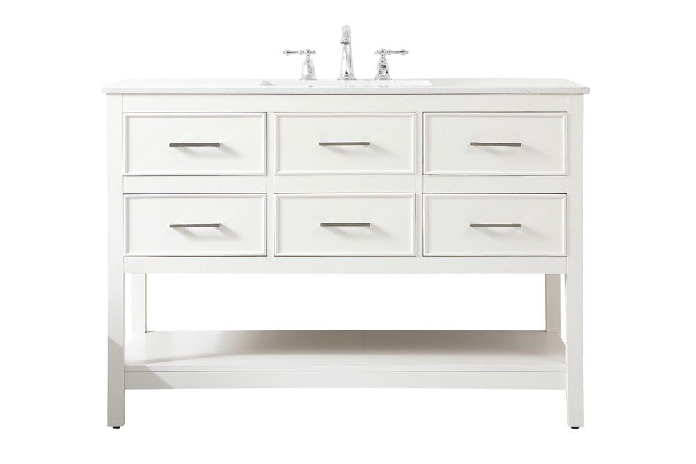 Elegant Furniture & Lighting - Sinclaire 48 inch Single bathroom vanity in white - VF19048WH veiw 1