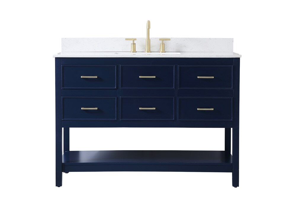 Elegant Furniture & Lighting - Sinclaire 48 inch Single bathroom vanity in blue with backsplash - VF19048BL-BS veiw 1
