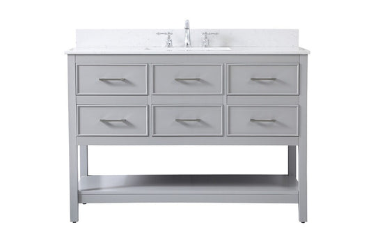 Elegant Furniture & Lighting - Sinclaire 48 inch Single bathroom vanity in gray with backsplash - VF19048GR-BS veiw 1
