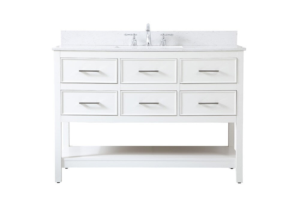 Elegant Furniture & Lighting - Sinclaire 48 inch Single bathroom vanity in white with backsplash - VF19048WH-BS veiw 1