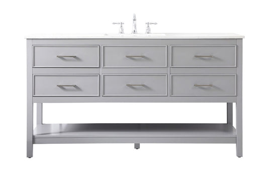 Elegant Furniture & Lighting - Sinclaire 60 inch Single bathroom vanity in gray - VF19060GR veiw 1