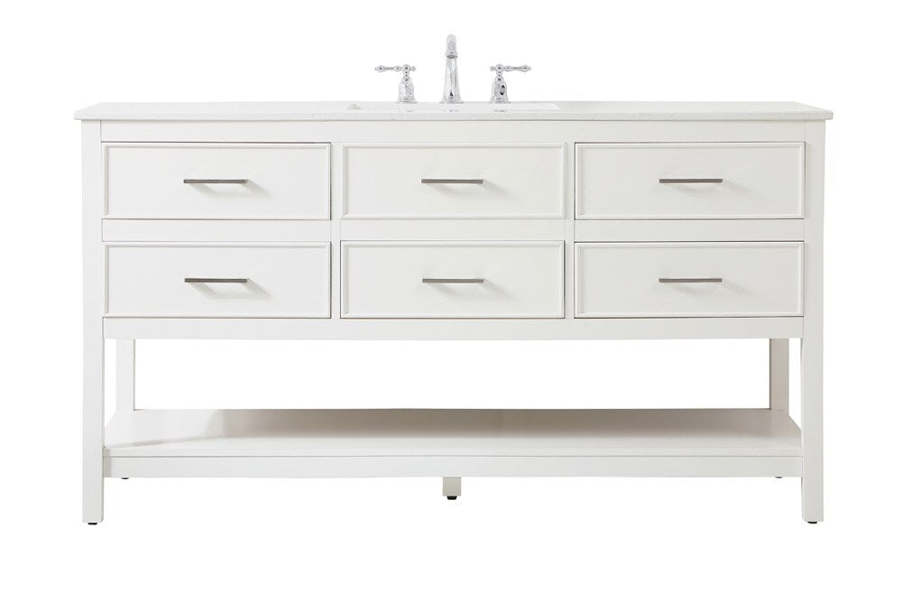 Elegant Furniture & Lighting - Sinclaire 60 inch Single bathroom vanity in white - VF19060WH veiw 1