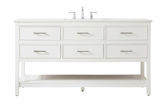Elegant Furniture & Lighting - Sinclaire 60 inch Single bathroom vanity in white - VF19060WH veiw 1