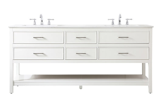 Elegant Furniture & Lighting - Sinclaire 72 inch double bathroom vanity in white - VF19072DWH veiw 1