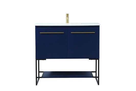 Elegant Furniture & Lighting - Sloane 36 inch Single bathroom vanity in blue - VF42536MBL veiw 1