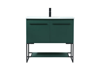 Elegant Furniture & Lighting - Sloane 36 inch Single bathroom vanity in green - VF42536MGN veiw 1