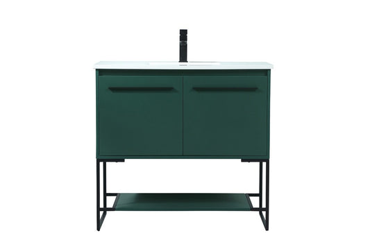 Elegant Furniture & Lighting - Sloane 36 inch Single bathroom vanity in green - VF42536MGN veiw 1