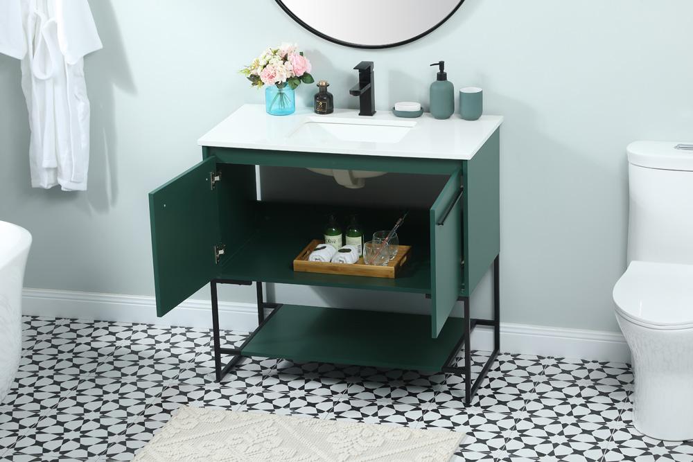 Elegant Furniture & Lighting - Sloane 36 inch Single bathroom vanity in green - VF42536MGN veiw 4