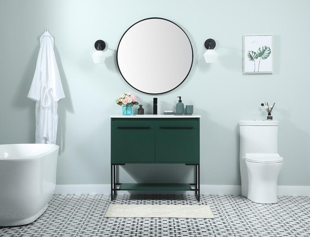 Elegant Furniture & Lighting - Sloane 36 inch Single bathroom vanity in green - VF42536MGN veiw 5