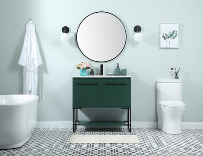 Elegant Furniture & Lighting - Sloane 36 inch Single bathroom vanity in green - VF42536MGN veiw 5
