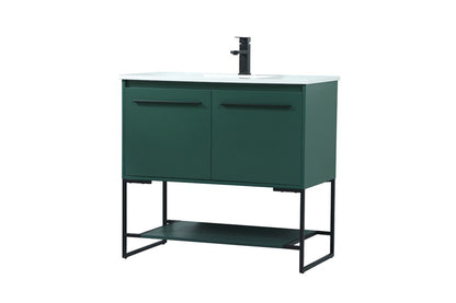 Elegant Furniture & Lighting - Sloane 36 inch Single bathroom vanity in green - VF42536MGN veiw 8