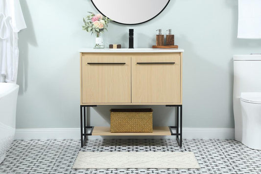 Elegant Furniture & Lighting - Sloane 36 inch Single bathroom vanity in maple - VF42536MMP veiw 2