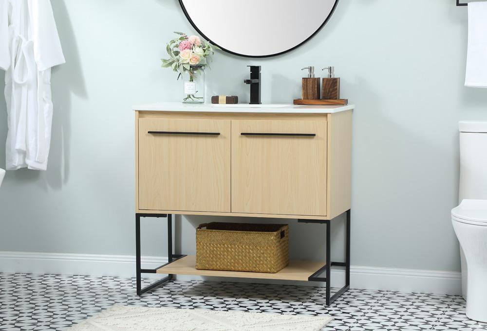Elegant Furniture & Lighting - Sloane 36 inch Single bathroom vanity in maple - VF42536MMP veiw 3