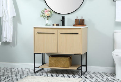 Elegant Furniture & Lighting - Sloane 36 inch Single bathroom vanity in maple - VF42536MMP veiw 3