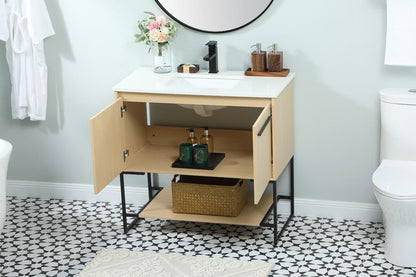 Elegant Furniture & Lighting - Sloane 36 inch Single bathroom vanity in maple - VF42536MMP veiw 4