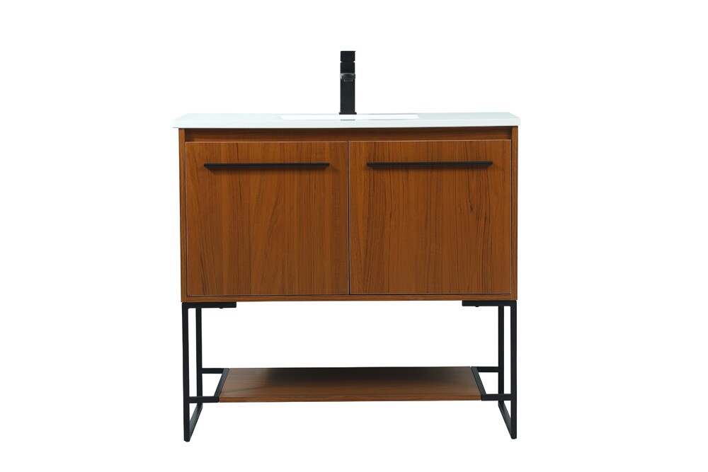 Elegant Furniture & Lighting - Sloane 36 inch Single bathroom vanity in teak - VF42536MTK veiw 1
