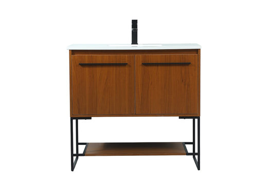 Elegant Furniture & Lighting - Sloane 36 inch Single bathroom vanity in teak - VF42536MTK veiw 1
