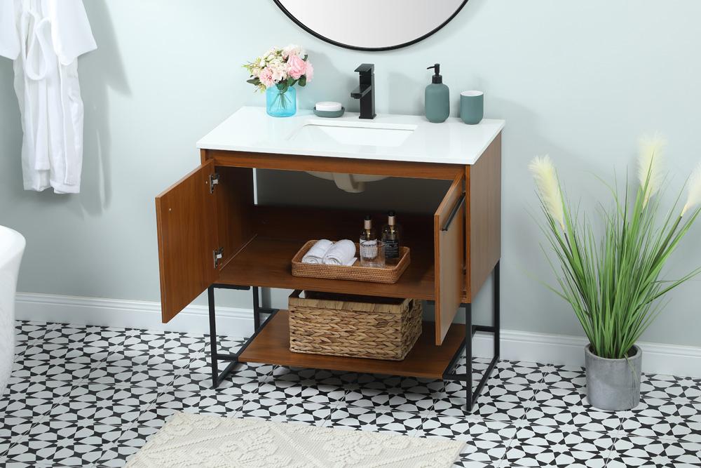 Elegant Furniture & Lighting - Sloane 36 inch Single bathroom vanity in teak - VF42536MTK veiw 4
