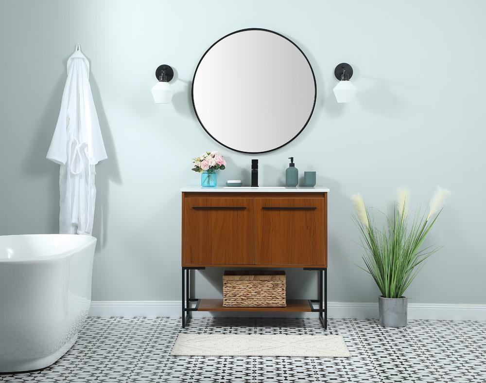 Elegant Furniture & Lighting - Sloane 36 inch Single bathroom vanity in teak - VF42536MTK veiw 5