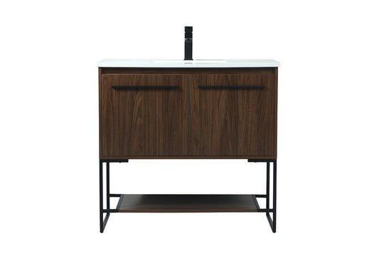 Elegant Furniture & Lighting - Sloane 36 inch Single bathroom vanity in walnut - VF42536MWT veiw 1