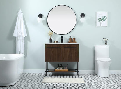 Elegant Furniture & Lighting - Sloane 36 inch Single bathroom vanity in walnut - VF42536MWT veiw 5