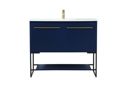 Elegant Furniture & Lighting - Sloane 40 inch Single bathroom vanity in blue - VF42540MBL veiw 1