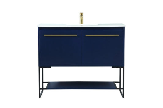Elegant Furniture & Lighting - Sloane 40 inch Single bathroom vanity in blue - VF42540MBL veiw 1