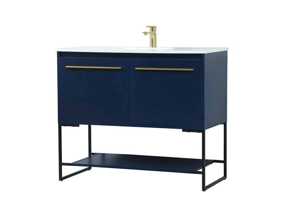 Elegant Furniture & Lighting - Sloane 40 inch Single bathroom vanity in blue - VF42540MBL veiw 8
