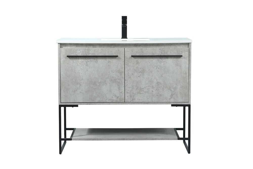 Elegant Furniture & Lighting - Sloane 40 inch Single bathroom vanity in concrete grey - VF42540MCG veiw 1