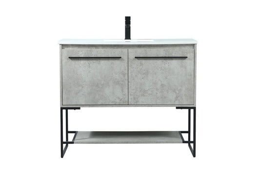 Elegant Furniture & Lighting - Sloane 40 inch Single bathroom vanity in concrete grey - VF42540MCG veiw 1