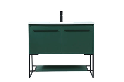 Elegant Furniture & Lighting - Sloane 40 inch Single bathroom vanity in green - VF42540MGN veiw 1