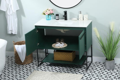 Elegant Furniture & Lighting - Sloane 40 inch Single bathroom vanity in green - VF42540MGN veiw 4