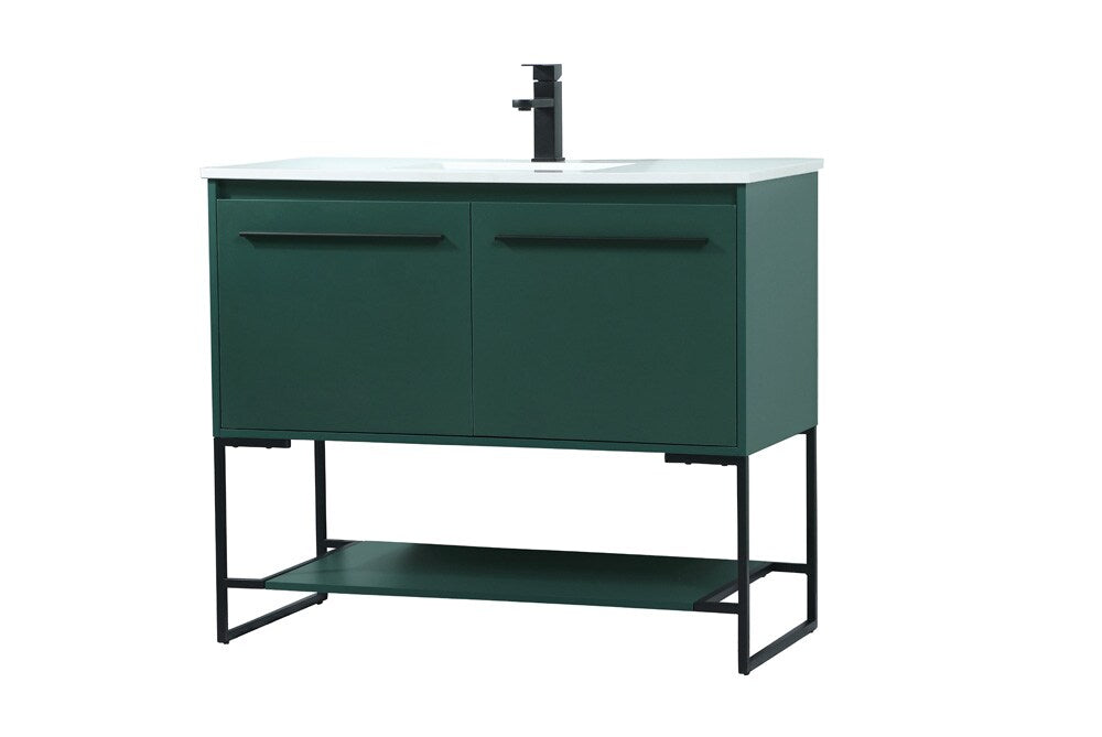 Elegant Furniture & Lighting - Sloane 40 inch Single bathroom vanity in green - VF42540MGN veiw 8