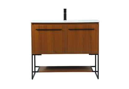 Elegant Furniture & Lighting - Sloane 40 inch Single bathroom vanity in teak - VF42540MTK veiw 1