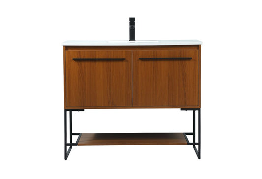 Elegant Furniture & Lighting - Sloane 40 inch Single bathroom vanity in teak - VF42540MTK veiw 1